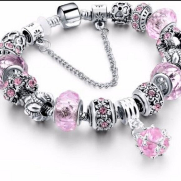 NWOT Pink Luxury Charm Bracelets - Picture 1 of 1